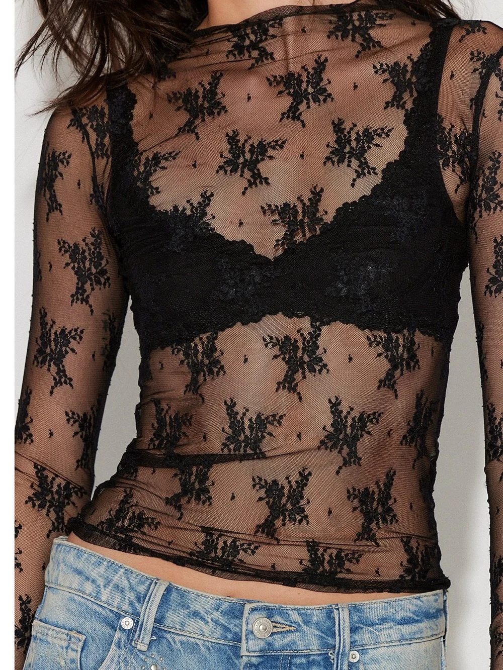 Free People lady lux layering top in black